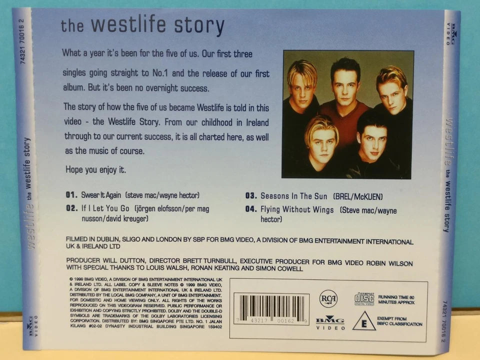 CH888 Westlife The Westlife Story 1999 Rare Singapore English Video CD VCD ZN303
