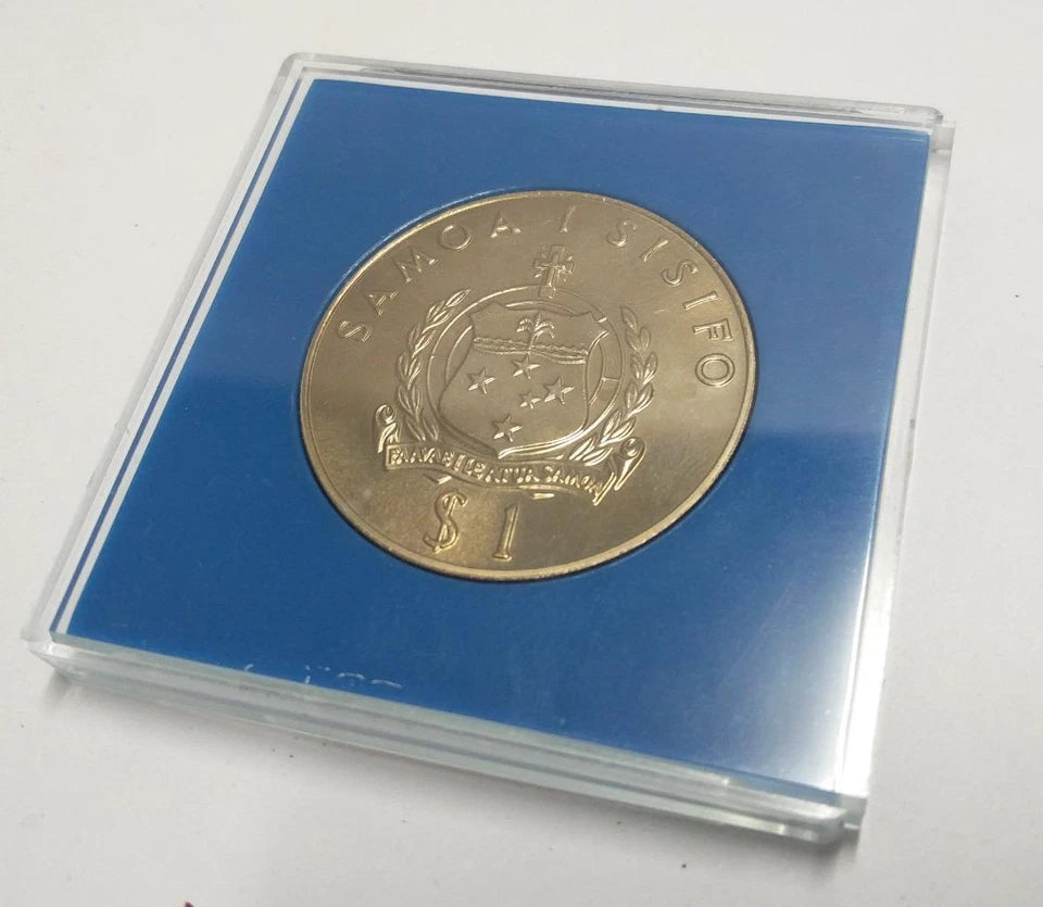 CH888 Western Samoa Commonwealth Games 1982 $1 Copper Nickel Coin W/ Case (OC424)
