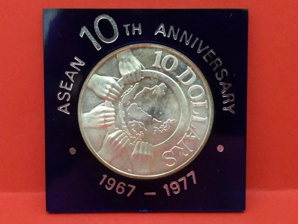 CH888 Singapore 10 Dollars ASEAN 10th Anniversary 1967-1977 Silver Coin (OC477)