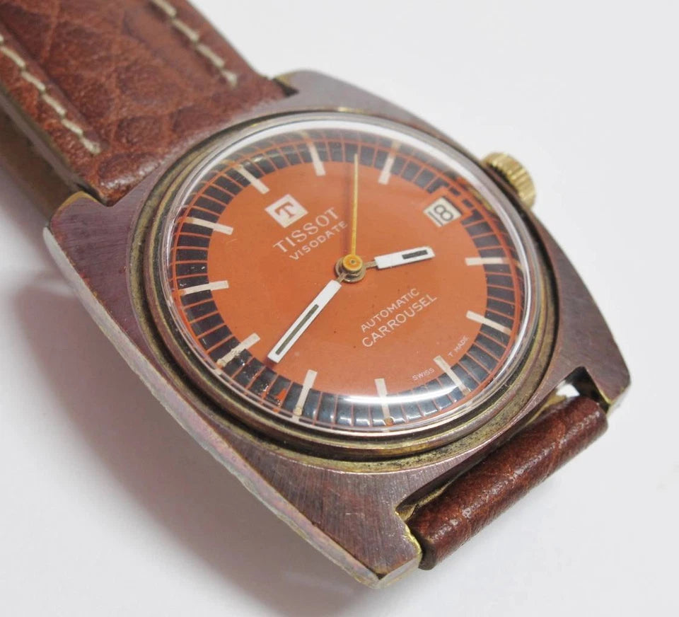 CH888 Vintage Tissot Carrousel Orange Dial Unisex Automatic Watch (TP044)