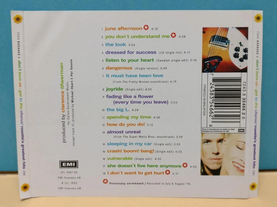 CH888 Roxette Greatest Hits Mega Rare Vintage 1995 Malaysia English CD ZN240