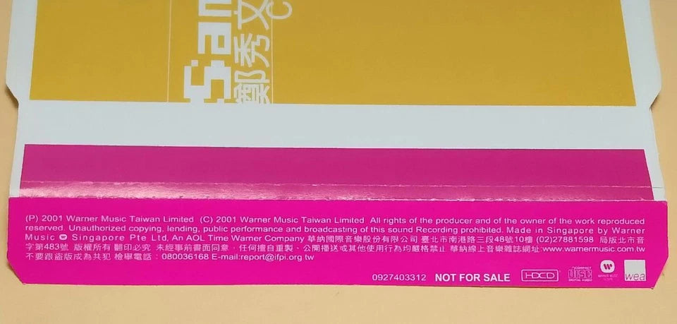 CH888 Hong Kong Sammi Cheng 郑秀文 完整 Complete 2001 Singapore Promo Chinese CD ZN079