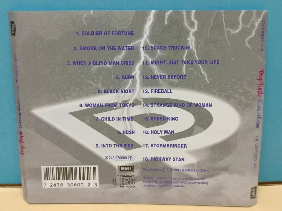 CH888 Deep Purple Soldier Of Fortune 1994 Rare Malaysia English CD ZN235