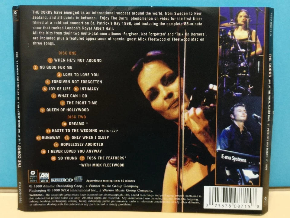 CH888 The Corrs Live At the Royal Albert Hall 1998 Rare Malaysia Video CD English VCD x2 ZN314