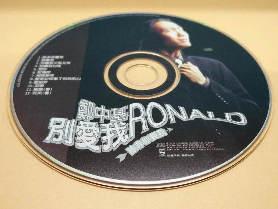 CH888 Hong Kong Ronald Cheng 鄭中基 郑中基 别爱我 除非你要我 1996 Singapore Chinese CD ZN006