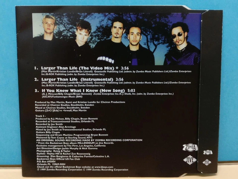 CH888 BSB Backstreet Boys Larger Than Life Singles 1999 Promo English CD ZN256