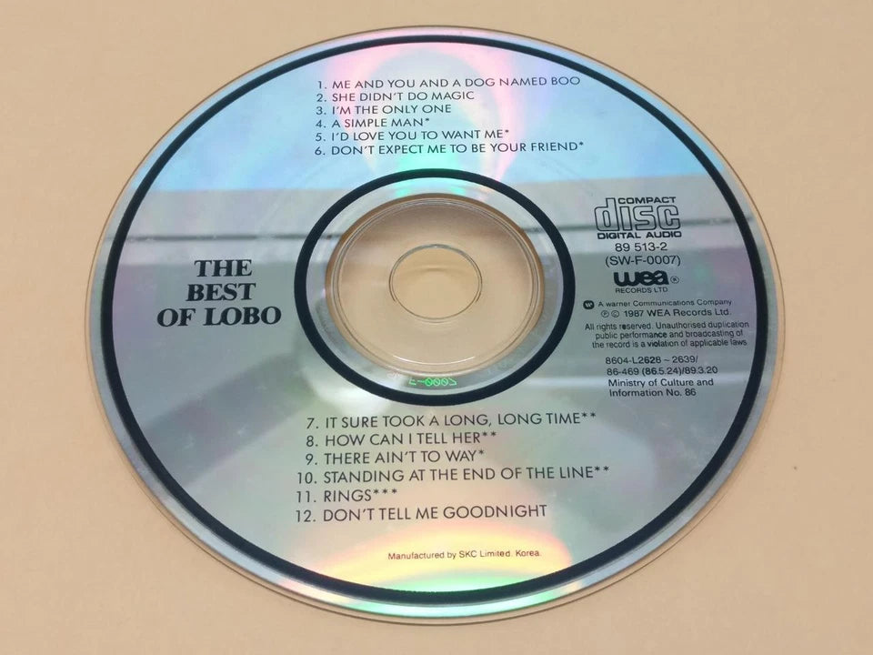 CH888 The Best Of LOBO 1987 Rare SKC Korea English CD ZN244