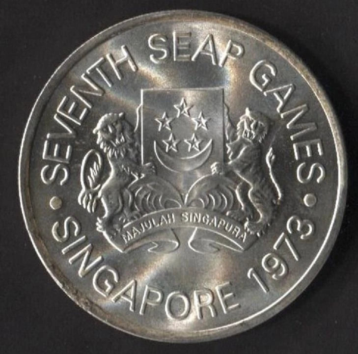 CH888 Singapore 1973 Seventh SEAP Games $5 Silver Coin (OC271)