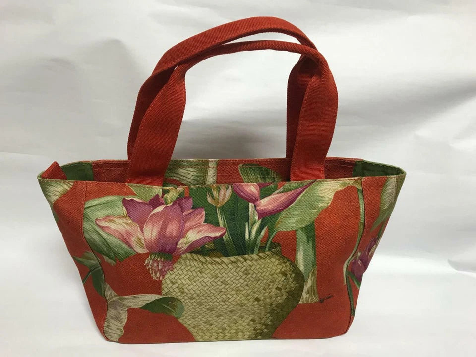 CH888 Authentic Thailand Jim Thompson Rare Limited Edition Unique Flower Vase Canvas Bag 1 Pc Only (G002)