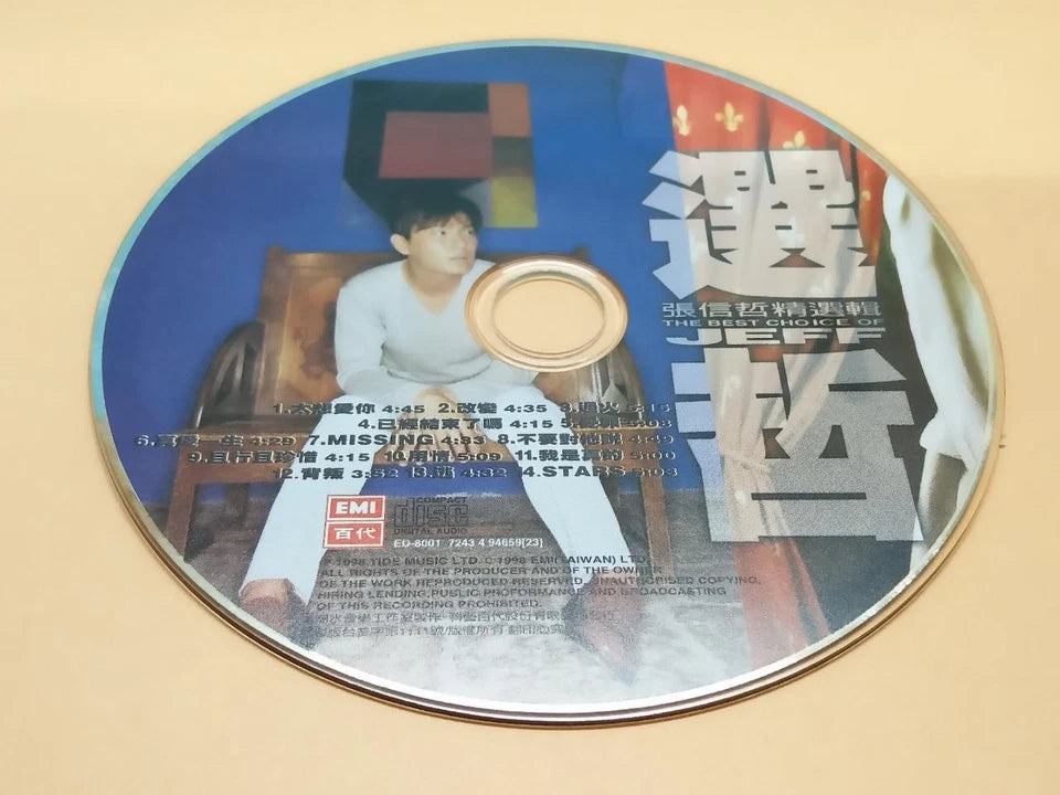 CH888 vTaiwan Jeff Chang Zhang Xin Zhe 張信哲 张信哲 精选集 1998 Taiwan Chinese CD ZN040