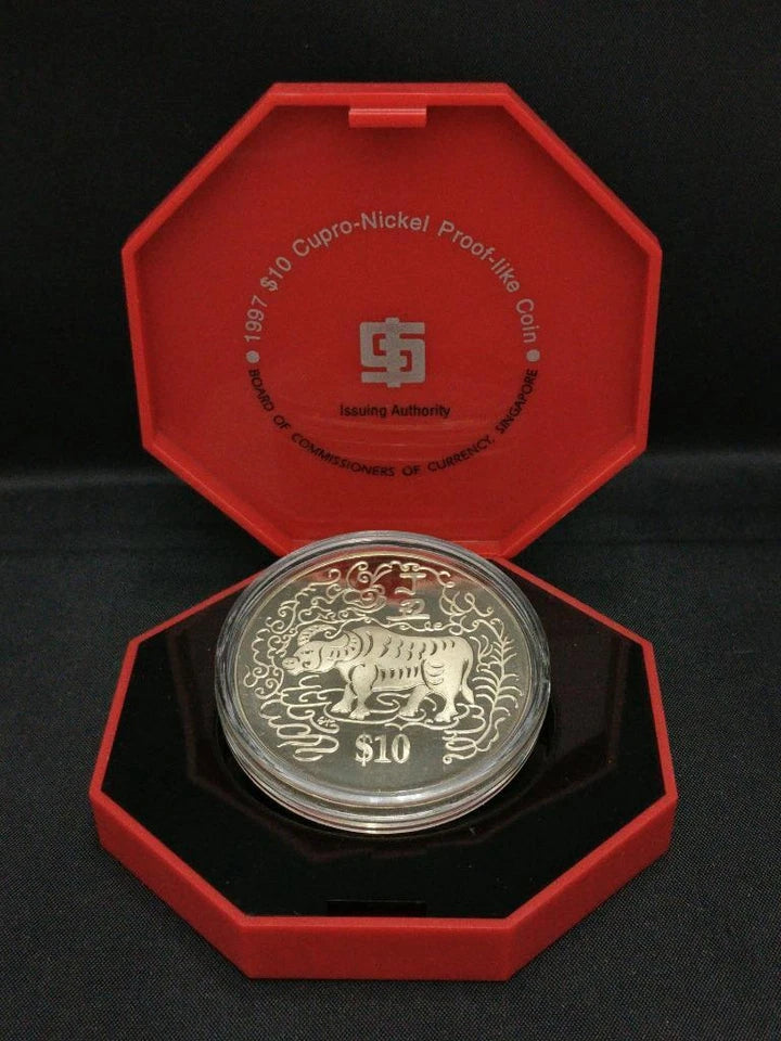 CH888 Rare Singapore 2nd Series Copper Nickel Zodiac Coin 1997 Year Of Cow (OC531)