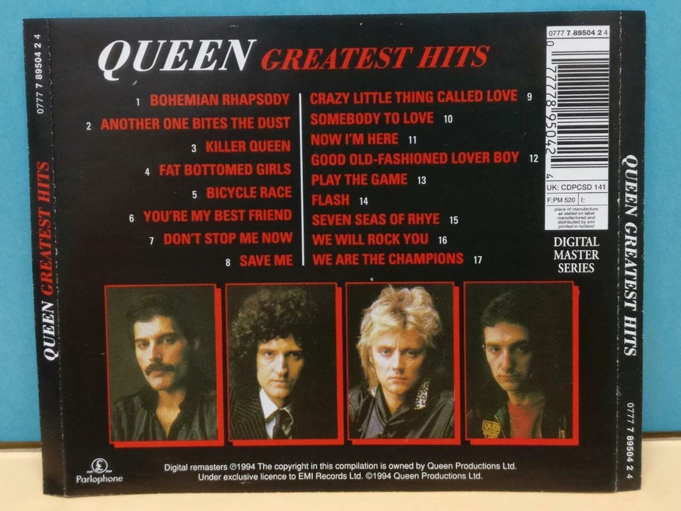 CH888 Queen Greatest Hits Freddie Mercury 1994 Holland English CD ZN233