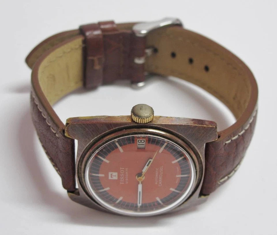 CH888 Vintage Tissot Carrousel Orange Dial Unisex Automatic Watch (TP044)
