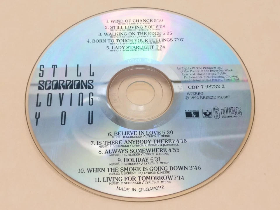 CH888 Scorpions Still Loving You 1992 Rare Singapore English CD ZN241