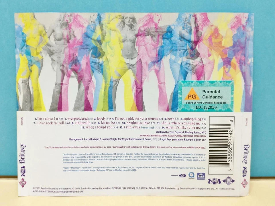 CH888 Britney Spears Britney 2001 Rare Singapore Enhanced English CD ZN251