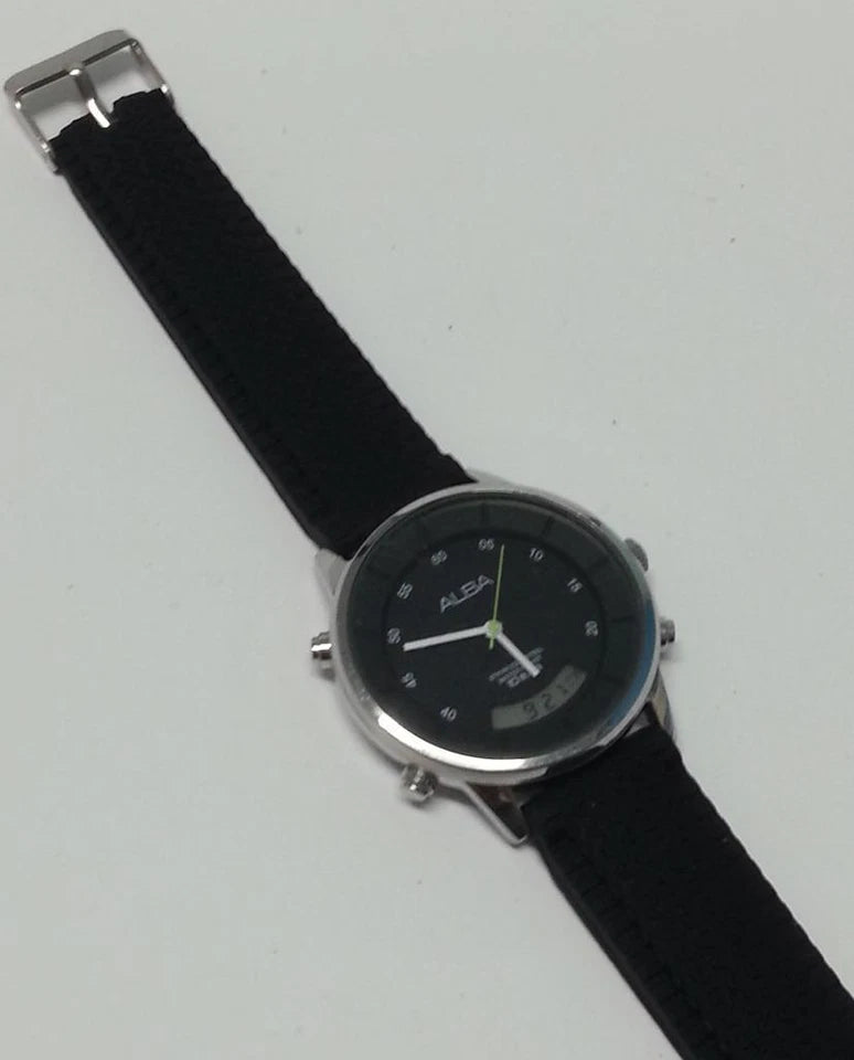 CH888 Vintage Preowned Alba Seiko Analog Digital Black Dial Watch (TP098)