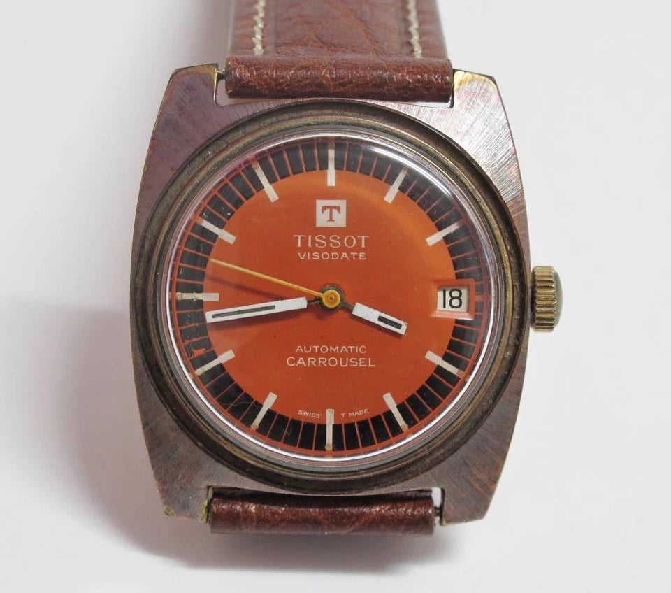 CH888 Vintage Tissot Carrousel Orange Dial Unisex Automatic Watch (TP044)