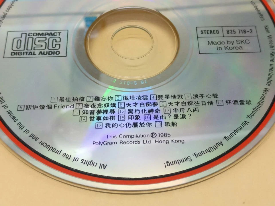 CH888 Hong Kong Sam Hui 许冠杰 精选 最佳拍挡 半斤八俩 纸船 1985 Vintage Rare Korea Chinese CD ZN196