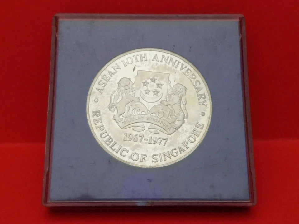 CH888 Singapore 10 Dollars ASEAN 10th Anniversary 1967-1977 Silver Coin (OC477)