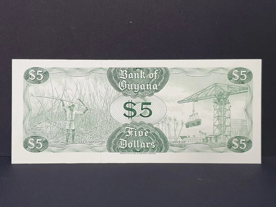 CH888 Guyana $5 P-22e ND 1989 Banknote UNC (CHBN171)