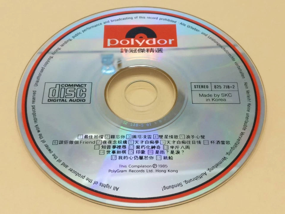 CH888 Hong Kong Sam Hui 许冠杰 精选 最佳拍挡 半斤八俩 纸船 1985 Vintage Rare Korea Chinese CD ZN196