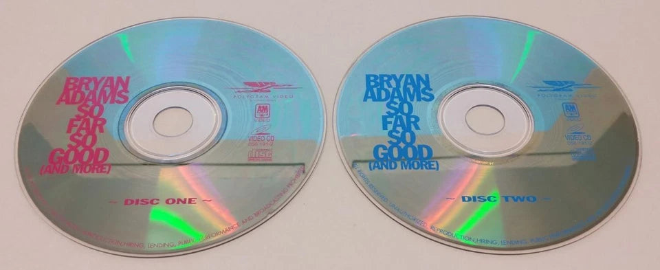CH888 Bryan Adams So Far So Good Gold Singapore Censor Stickers Video CD English VCD x2 ZN317