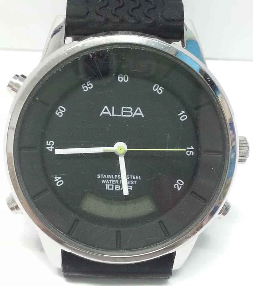 CH888 Vintage Preowned Alba Seiko Analog Digital Black Dial Watch (TP098)