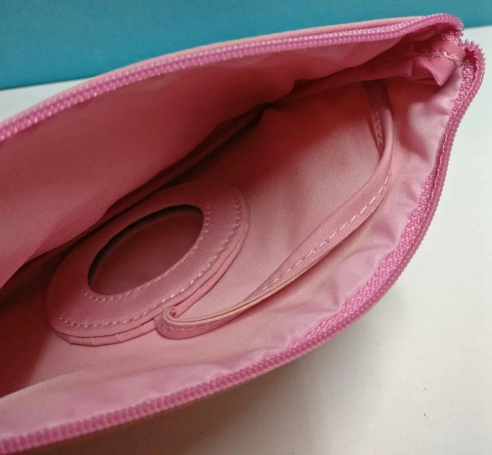 CH888 Pink CHEEKY Glitter Wordings On Ladies Unique Cosmetic Pouch With Mirror (G016)