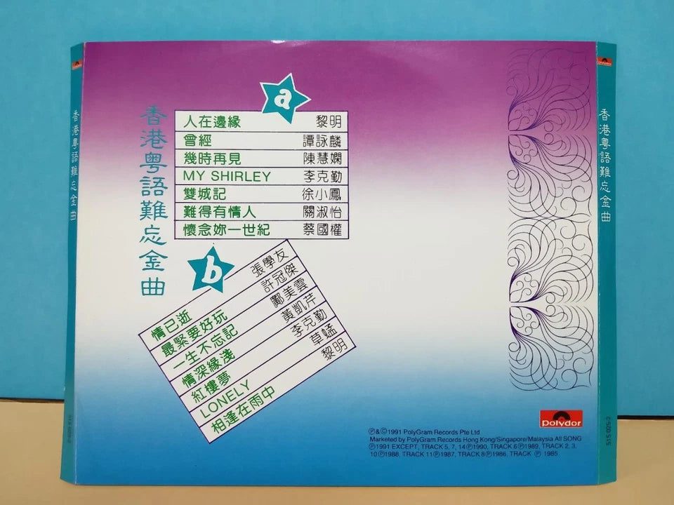 CH888 Hong Kong Alan Tam Sam Hui Jacky Cheung 黎明 张学友 许冠杰 谭咏麟 李克勤 T113 1991 Singapore Chinese CD ZN018