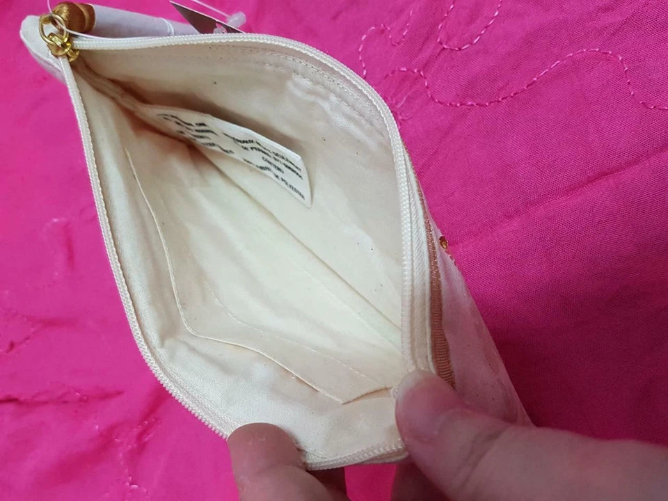 CH888 Unused The Body Shop Peacock Tassel Cosmetic Pencil Pen Case Pouch W/Tag (G022)