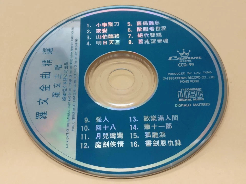CH888 Hong Kong Roman Tam Luo Wen 罗文 OST 小李飞刀 书剑恩仇录 1993 Vintage Chinese CD ZN191