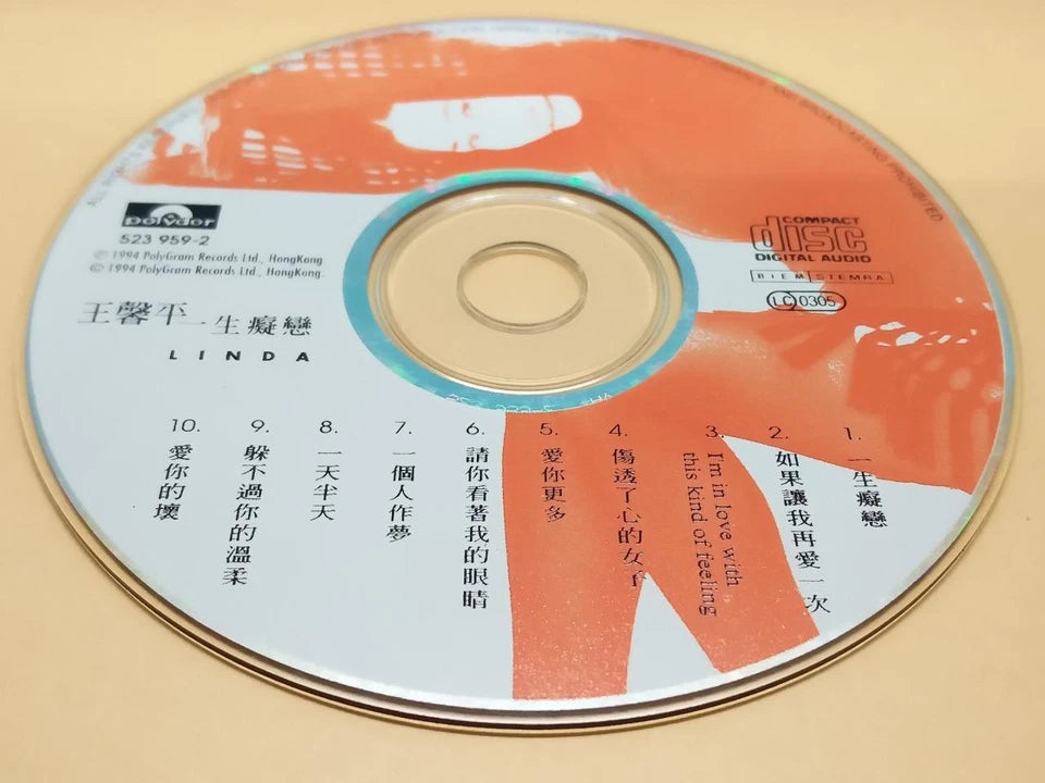 CH888 Hong Kong Linda Wong 王馨平 一生痴恋 1994 Taiwan Chinese CD ZN094