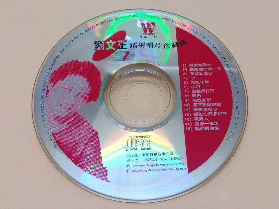 CH888 Taiwan Liu Wen Zheng 劉文正 刘文正 珍藏版 (1) 我找到自己 流水年华 1993 Rare Singapore Chinese CD ZN281