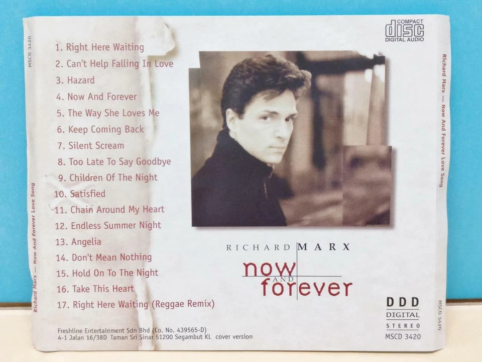 CH888 Richard Marx On Cover Only Malaysia English CD ZN227