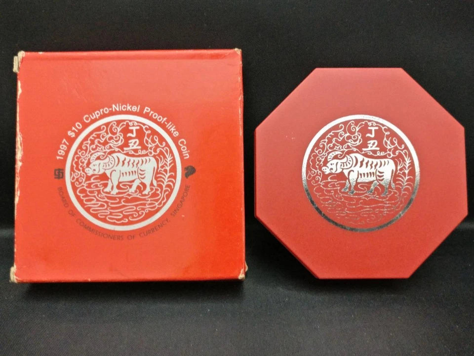 CH888 Rare Singapore 2nd Series Copper Nickel Zodiac Coin 1997 Year Of Cow (OC531)