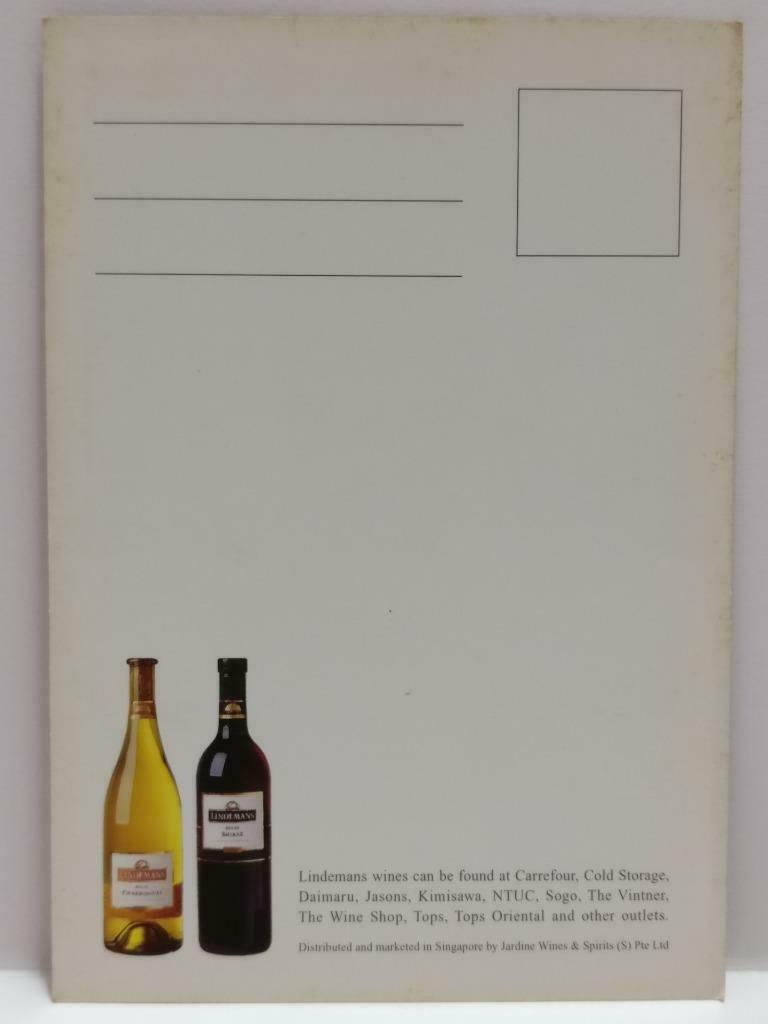 LUCKYPIGEON888 HK Jackie Chan 成龙 Lindemans Wine Singapore Ad Postcard (E0391a)