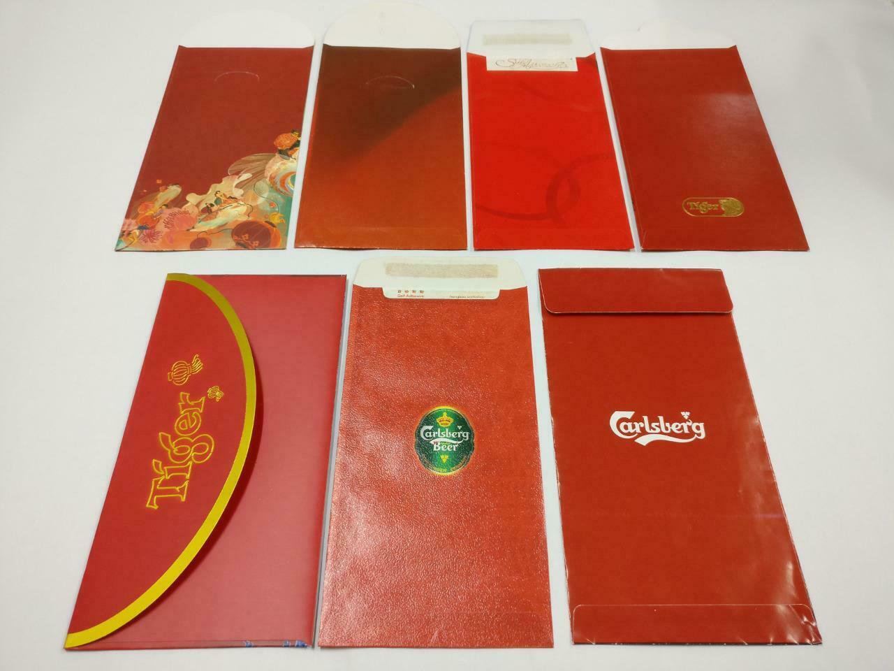 7pcs CNY Chinese Red Packet Tiger Carlsberg Beer Bottle Advert Promo Ad C2144