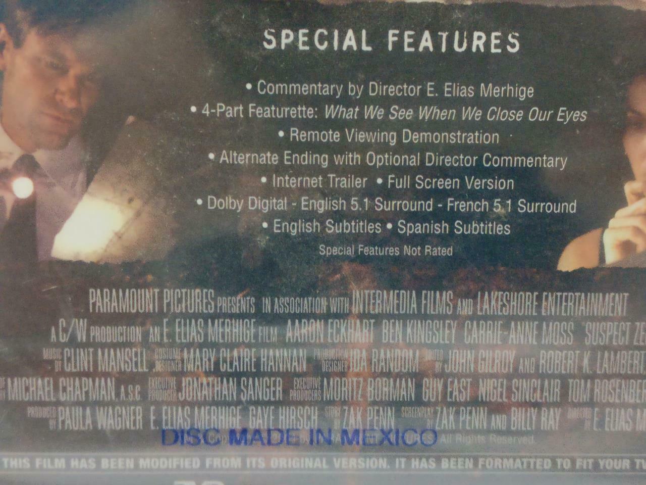 LK888 Sealed Movie Suspect Zero Aaron Eckhart 2005 Mexico USA DVD (DVD029)