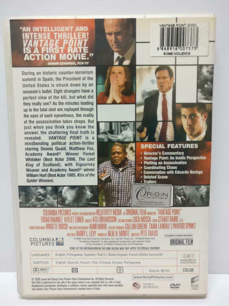 LK888 Movie Vantage Point Dennis Quaid Matthew Fox 2008 Asia DVD (DVD031)