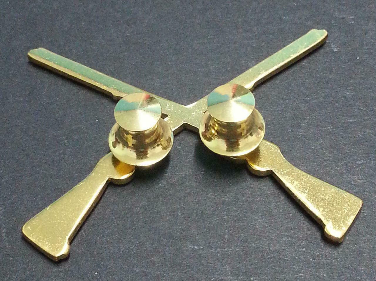 Rare Vintage Singapore Military Army Rifle Gun Gold Plated Pin Badge (B295)