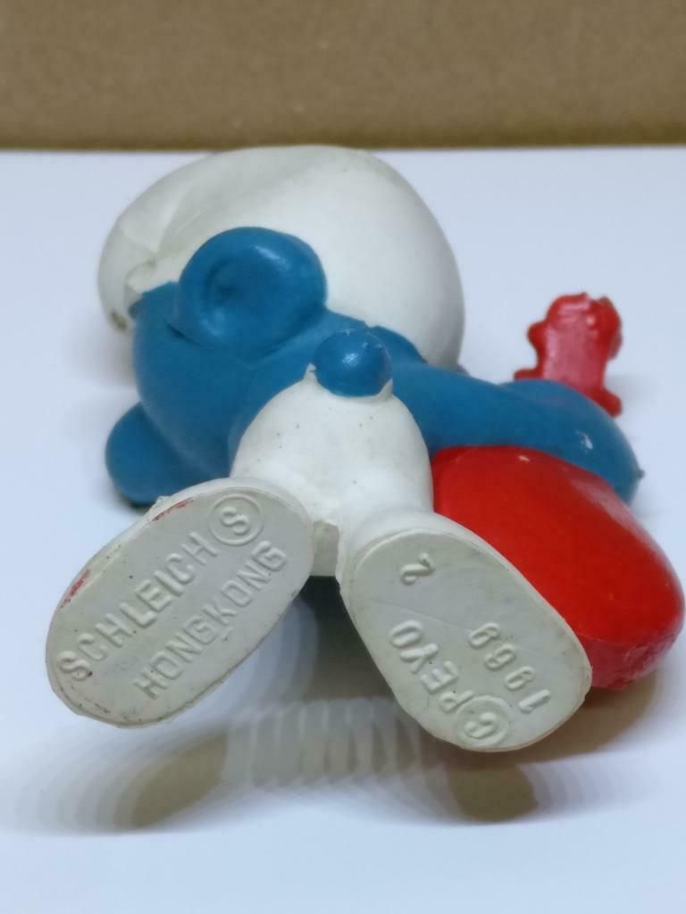 Vintage The Smurfs Musical Instrument Figurine 1969 Peyo Hong Kong x 01(A1773)