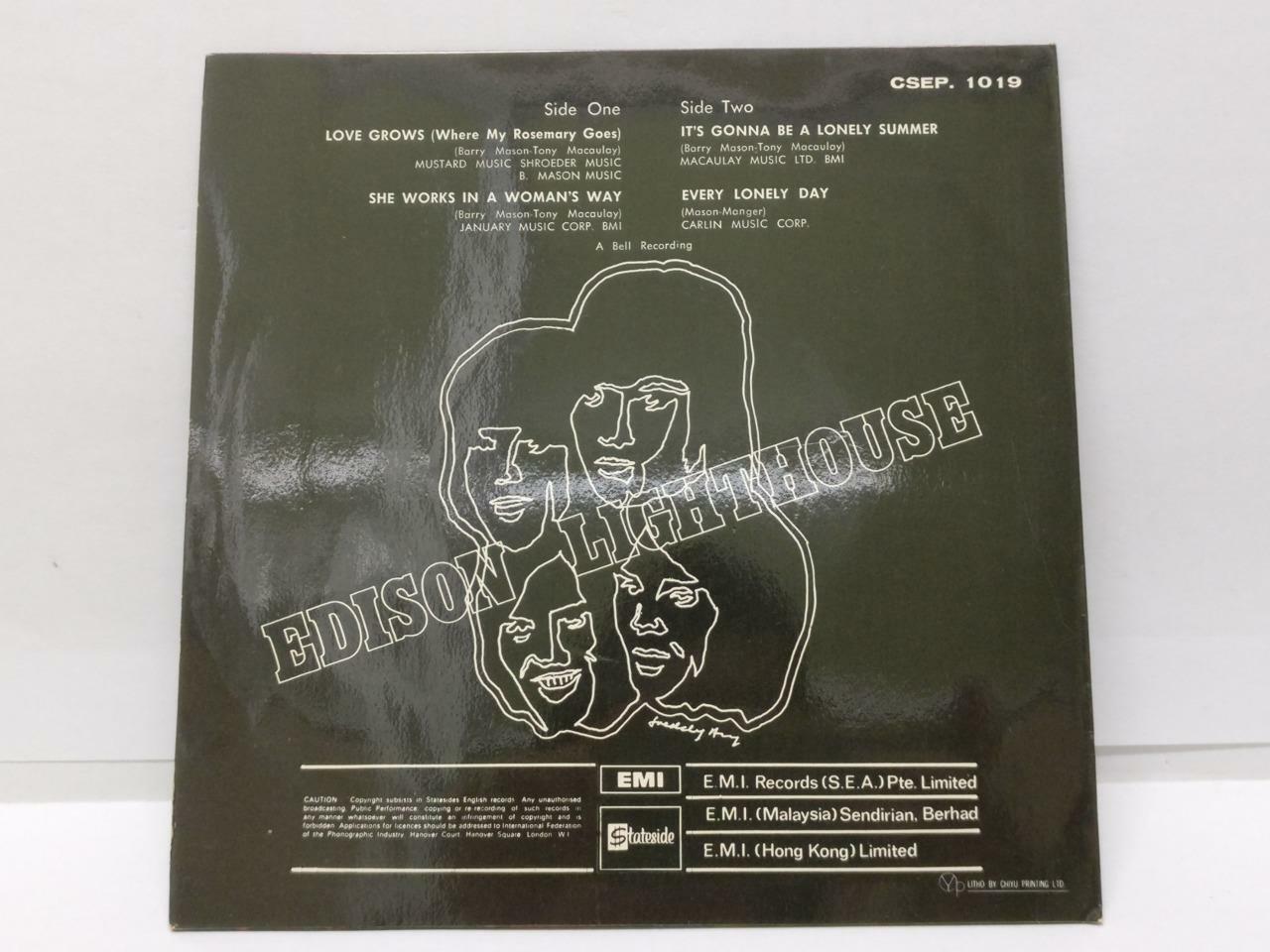 Edison Lighthouse Love Grows Rare Stateside EMI Singapore 7" EP (EP058)