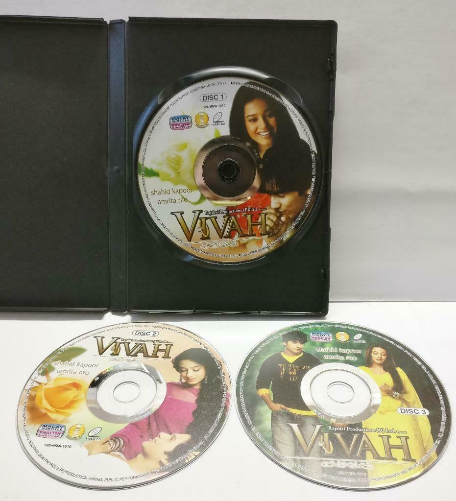 India Bollywood Hindi Movie Vivah Shahid Kapoor Malaysia Video CD 3x VCD CD984