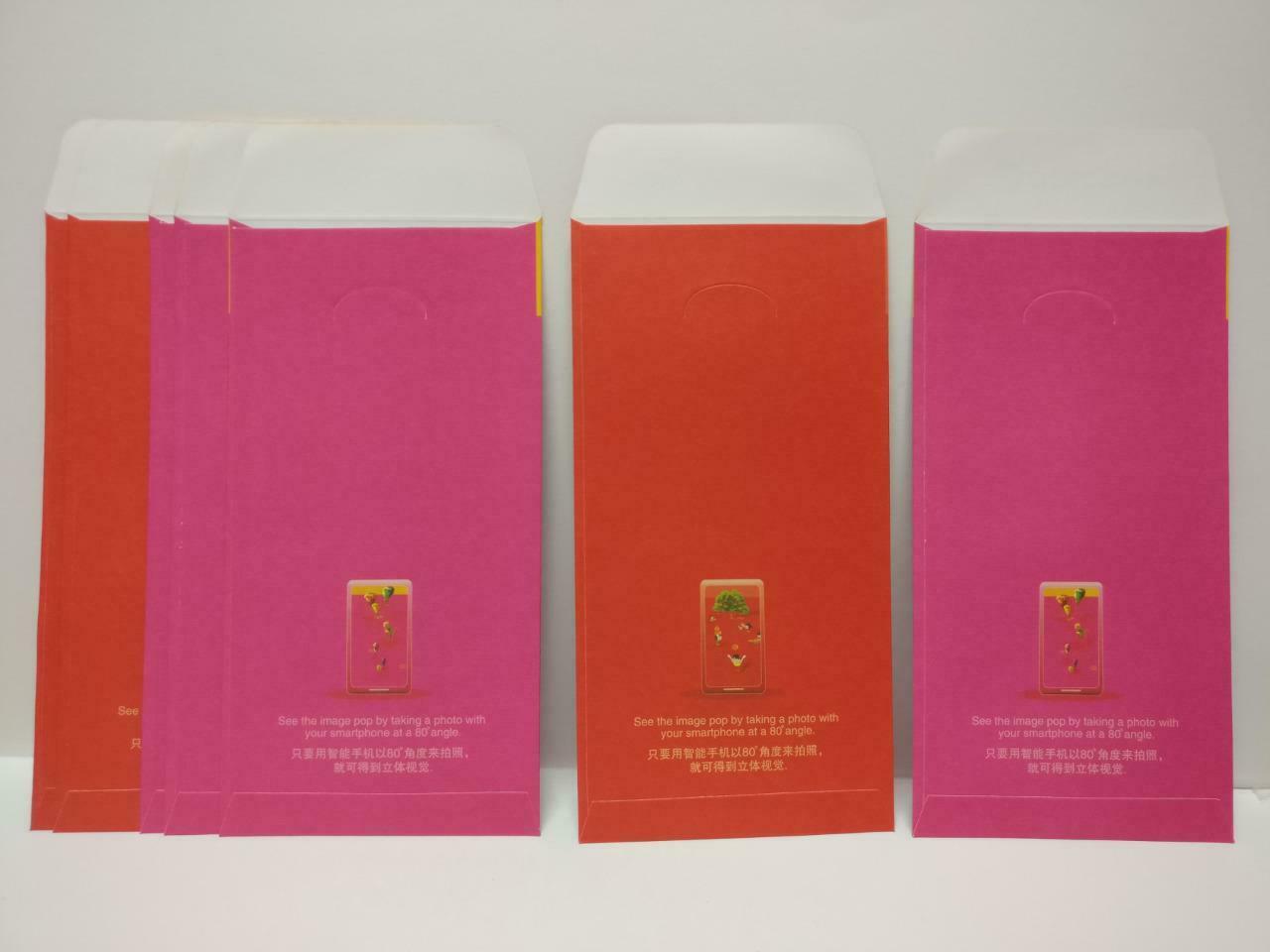 OCBC  Chinese New Year Oranges Red Packet Money Paper Envelope x Lot of 7 P1045