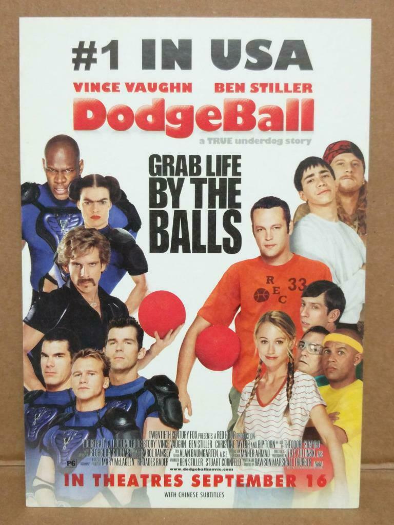 LUCKYPIGEON Dodgeball Vince Vaughn Ben Stiller Movie Ad Postcard (C2061)