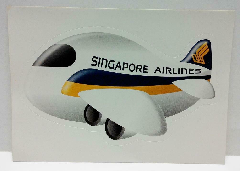 Vintage 80’s Sticker SIA Singapore Airlines 105mm x 145mm F/S (A788)