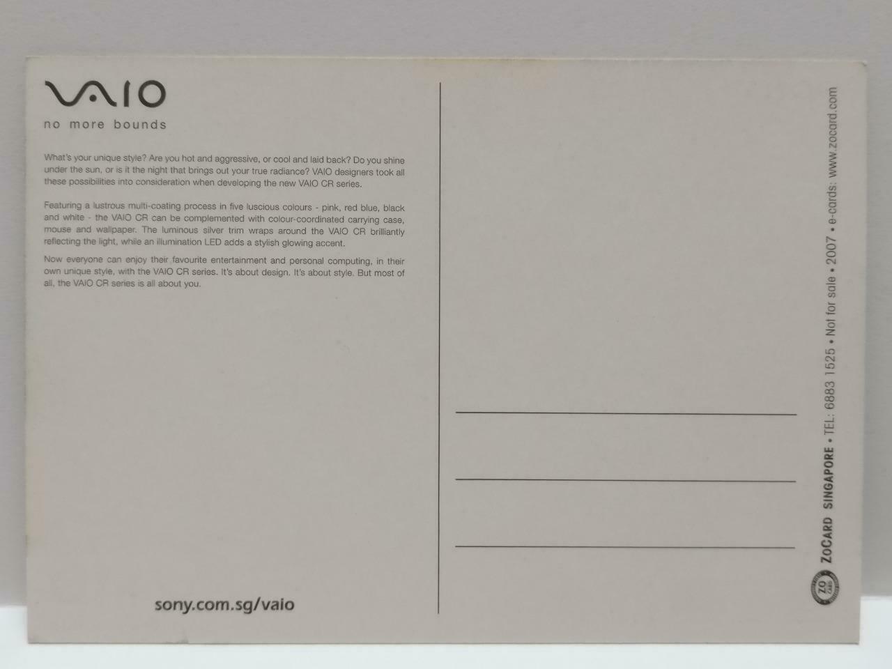 LUCKYPIGEON888 Sony Vaio Red Laptop Red Shirt 2007 Singapore Ad Postcard (E0188)