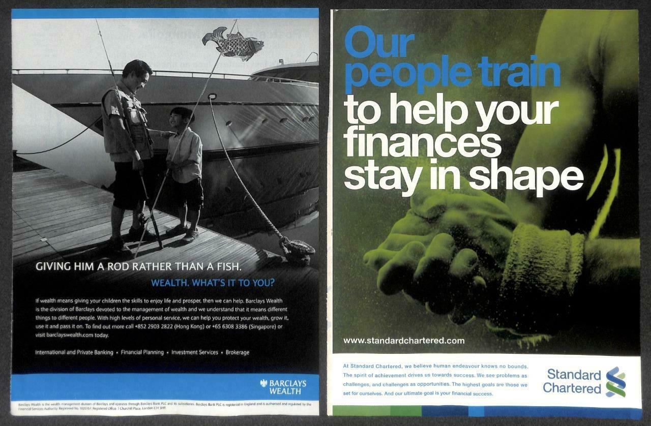 Vintage Standard Chartered Magazine Advertisement Print Ad x 9 (P893)