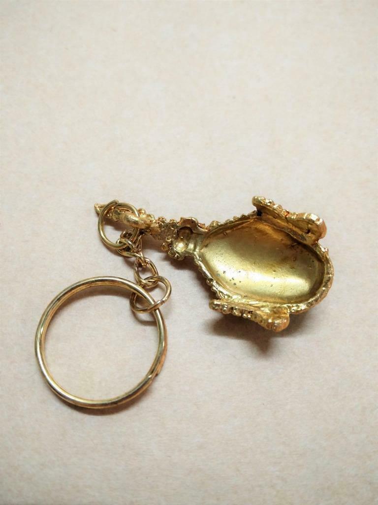 LP888 Thailand Traditional Mask Metal Gold Green Color Keychain Souvenir (B460)