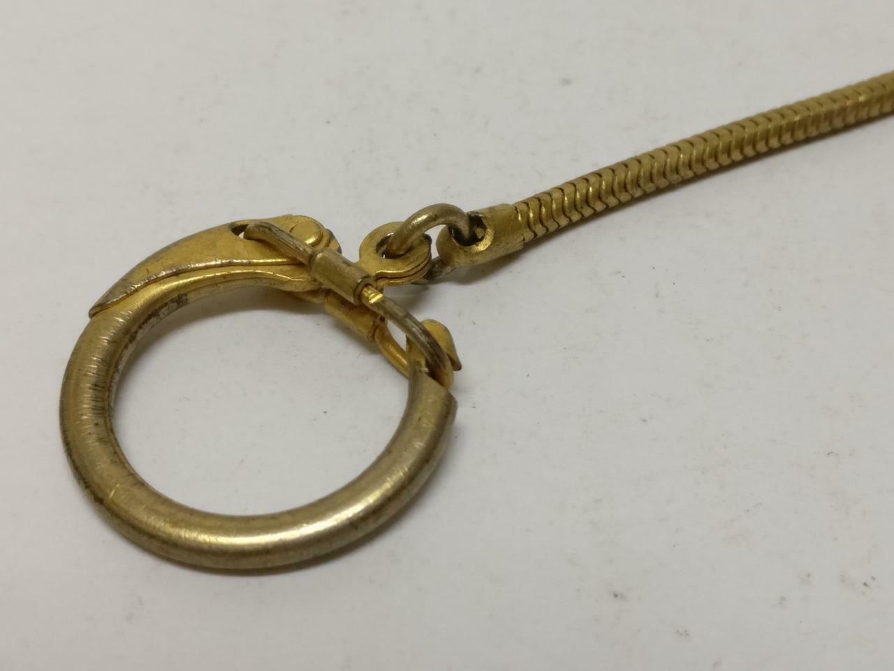 LP888 Vintage 1938 Peaches Chinese Blessing Gold Tone Metal Keyring Keychain F/S B792